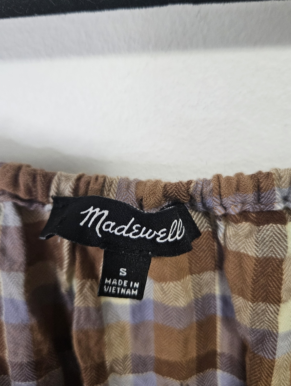Madewell Gauze Sophia Midi Dress Sz S Brown Plaid Cottagecore - Picture 5 of 11